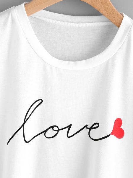 T-shirt Estampado ″Love″