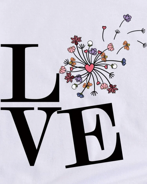 T-shirt Estampado “Love” Floral