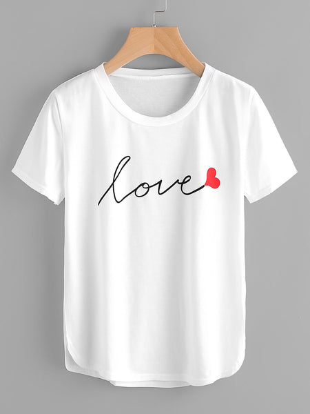 T-shirt Estampado ″Love″