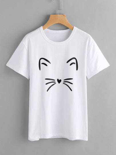 T-shirt Estampado Gato